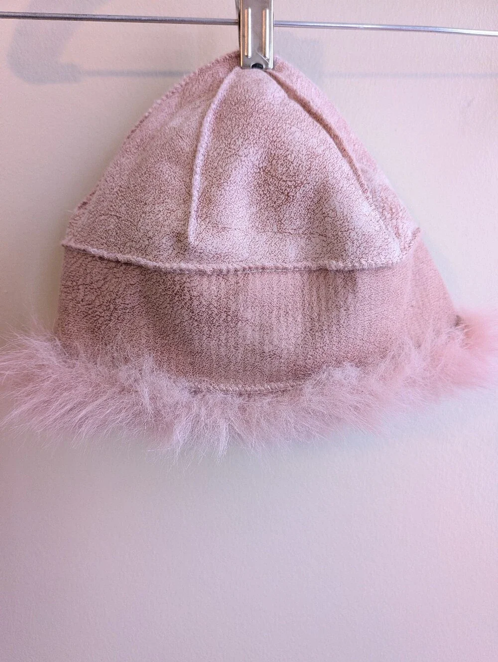 Dusty Rose Pink Faux Fur Winter Bucket Hat
